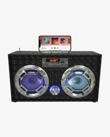 Black 3D Bluetooth Speaker & FM Radio