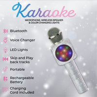 Silver Bling Karaoke Microphone & Bluetooth Speaker
