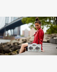 Bling Bundle-Wireless Karaoke Microphone & Boombox-Silver