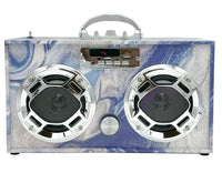 Blue Swirl Bundle-Karaoke Microphone & Boom Box
