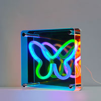Neon Art Infinity Mirror Lights Wall & Desk Sign-Butterfly