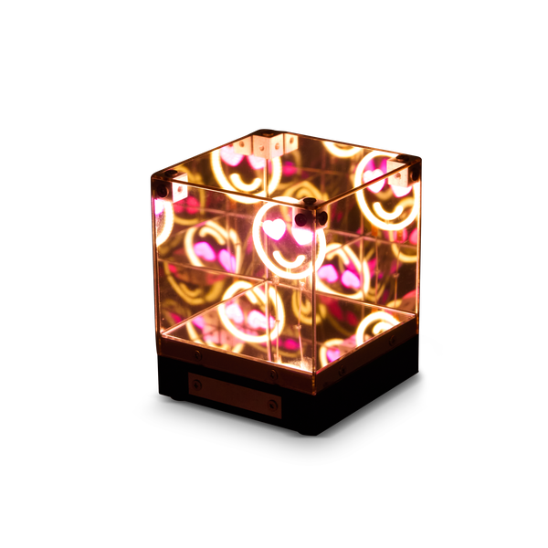 LED 3D Mirror Cube-Smile