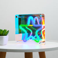 Neon Art Infinity Mirror Lights Wall & Desk Sign-Star