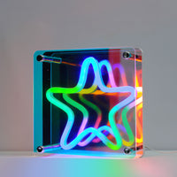 Neon Art Infinity Mirror Lights Wall & Desk Sign-Star