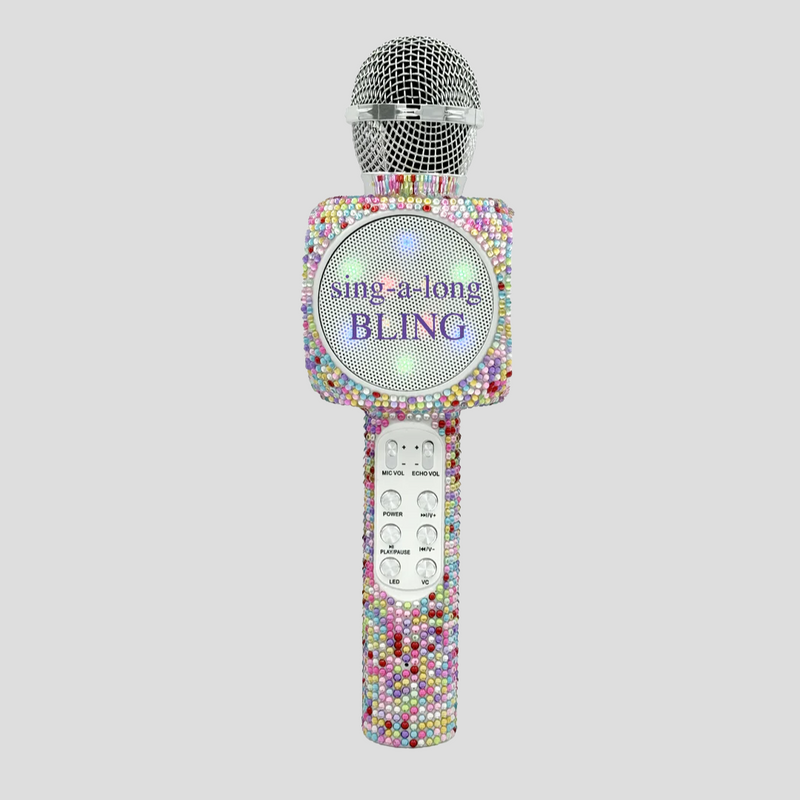 Confetti Bling Karaoke Microphone & Bluetooth Speaker
