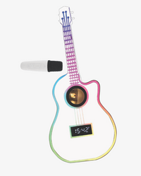 Rock Star Karaoke-Guitar Speaker & Microphone Combo - White