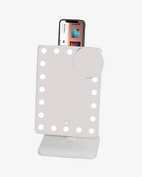 Glam Studio Vanity Mirror and Bluetooth Speaker-White