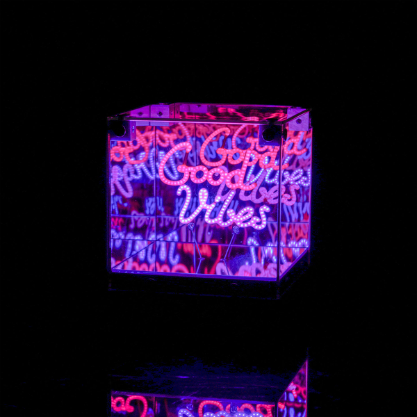 LED 3D Mirror Cube-Good Vibes