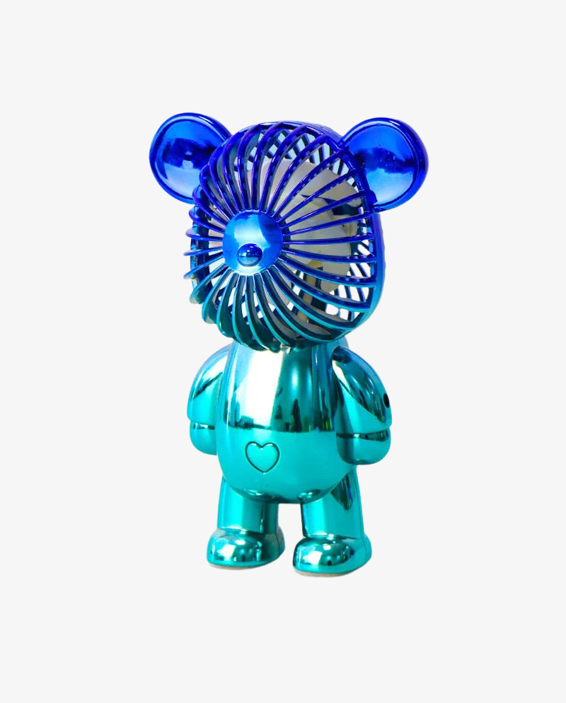 Portable Mini Bear Fan - Chrome Navy