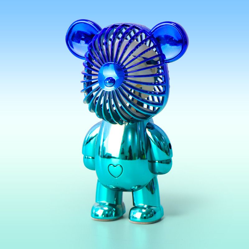 Portable Mini Bear Fan - Chrome Navy