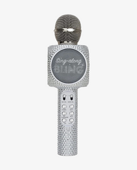 Bling Bundle-Wireless Boombox, Karaoke Microphone, & Headphones-Silver