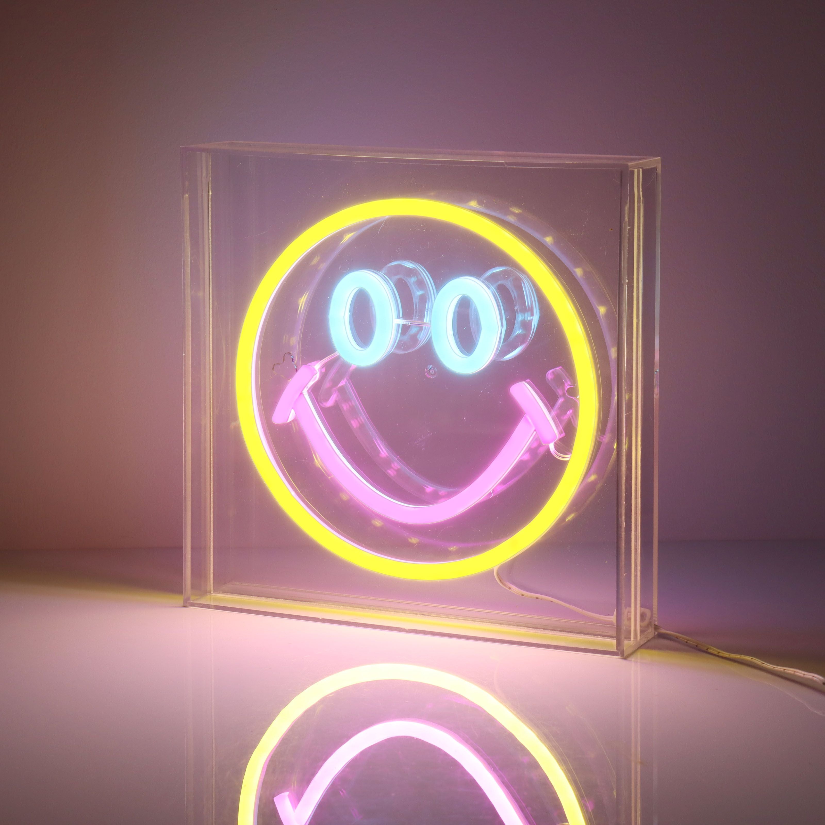 Neon Art Desktop & Wall Signs-Smiley Face