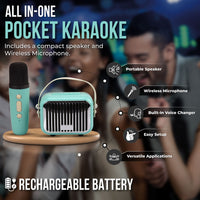 Pocket Karaoke-Microphone & Speaker Combo-Teal