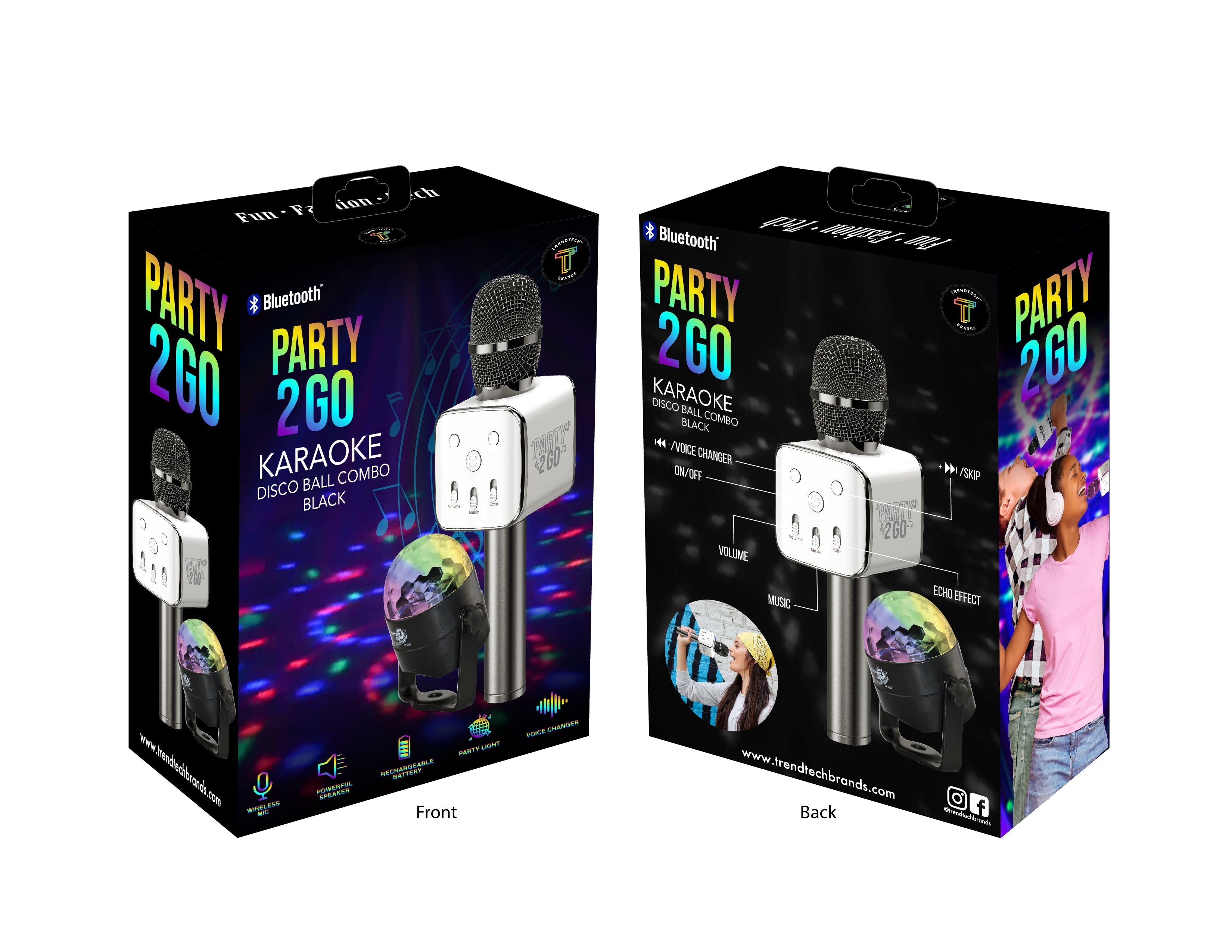 Set Karaoké PARTY-SINGTOGETHER – Enceinte Avec Lumières, 2 Micros, Support Réglable, Bluetooth