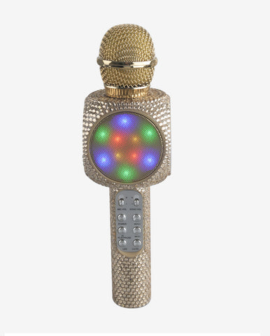 Gold Bling Karaoke Microphone & Bluetooth Speaker