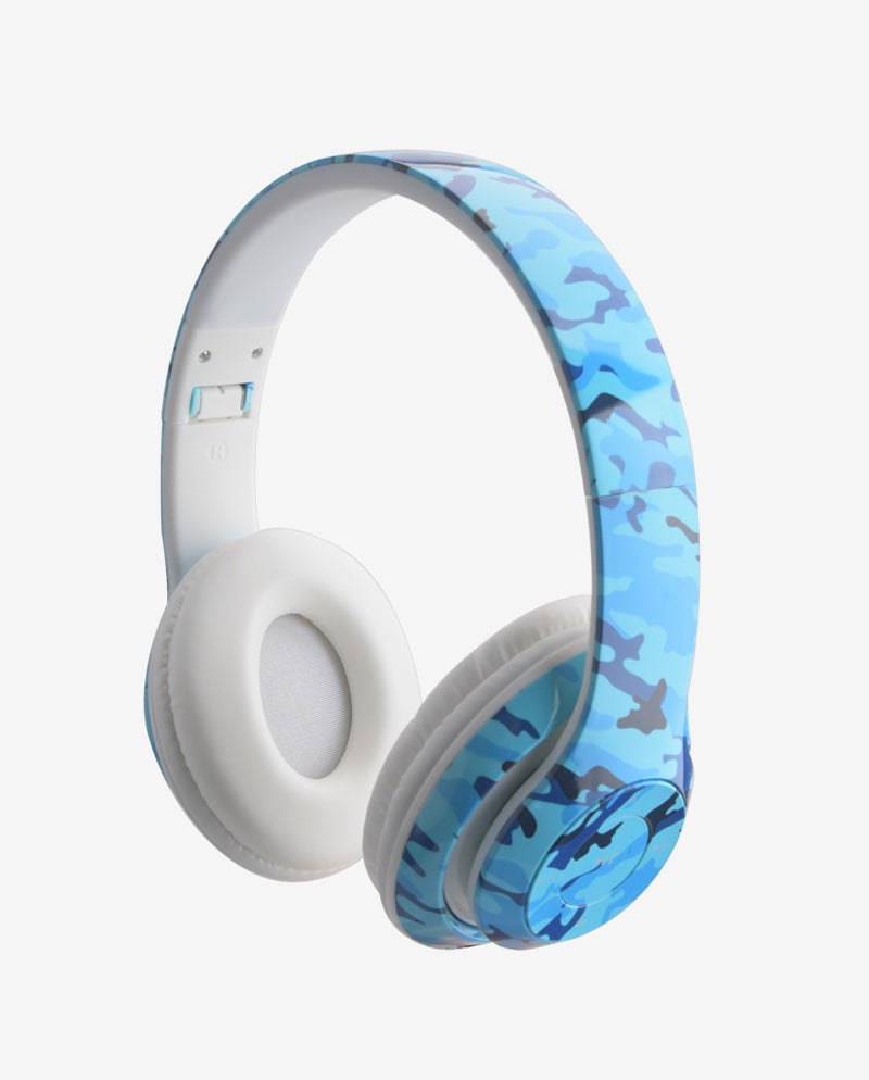 Bluetooth Stereo Blue Camo Headphones