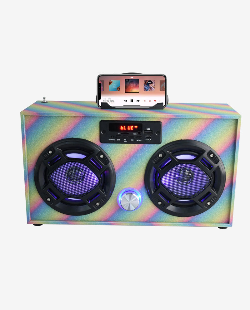 Rainbow Glitter Boombox