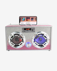 Pink Bling Wireless Boombox with FM Radio.
