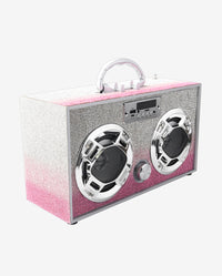 Pink Bling Wireless Boombox with FM Radio.