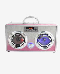 Pink Bling Wireless Boombox with FM Radio.