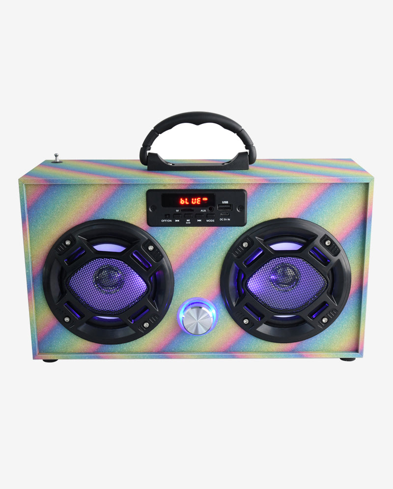 Boombox Couture Mini Bling Boombox with BT & LED Lights - 20637247