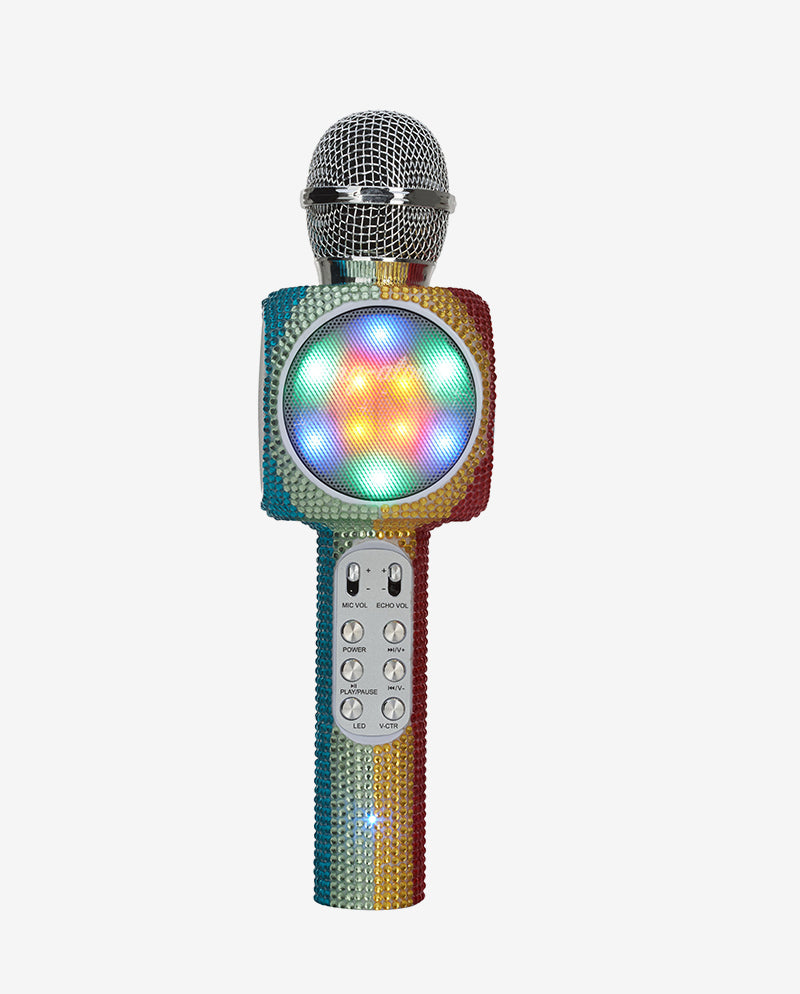 Rainbow Bling Karaoke Microphone & Bluetooth Speaker