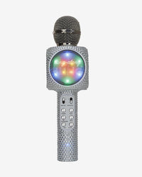 Sing-along Silver Bling Karaoke Microphone & Bluetooth Speaker All-in-one