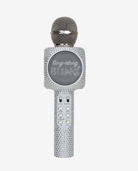 Sing-along Silver Bling Karaoke Microphone & Bluetooth Speaker All-in-one