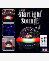 Starlight Sounds Wireless Bluetooth Speaker With LED Night Light Star Projector